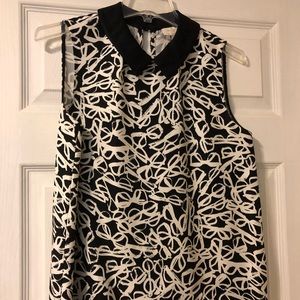 Black and White Collared Kate Spade Top